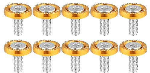 X AUTOHAUX 10pcs Fender Washer Bumper Washer M6 Bolts Engine Bay Dress Yellow