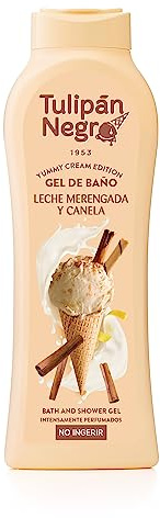 Tulipán Negro - Gel de Baño Leche Merengada y Canela, Nutritivo e Hidratante, Gel de Ducha con Fragancia Dulce, 650 ml