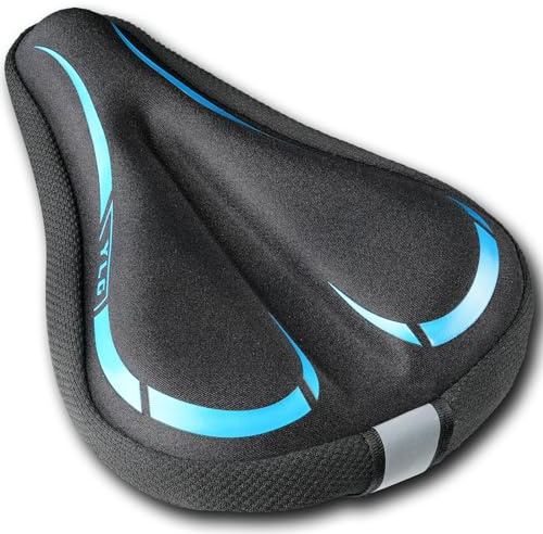 YLG Kids Bike Seat Cushion for Boys, Anti-Slip Bike Seat Cover Padded Gel Memory Foam for Toddler, Breathable & Extra Soft Gel Child Bicycle Saddle 9.5x6.5