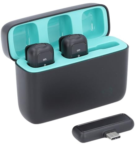 SUNGOOYUE Étui de Chargement pour Microphone Lavalier sans Fil, Enregistrement Vidéo à Revers, Entretien Vlogging, Type C