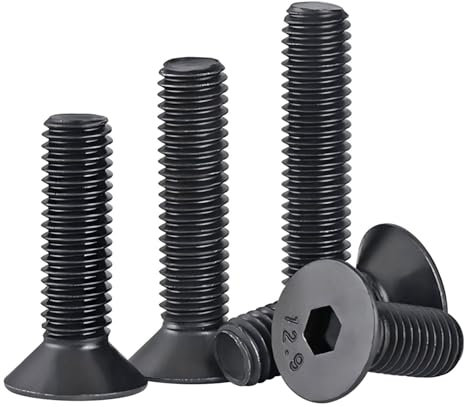 Qrity 20 Piezas Tornillos de Cabeza Avellanada, Tornillos de Cabeza Avellanada Hexágono Interior M4x20mm, Acero al Carbono, Rosca Completa