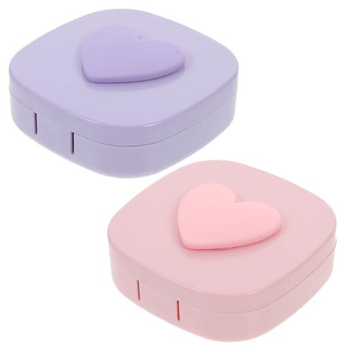 TOVINANNA 2sets Case Leakproof Cosmetic Lens Container for Travel Use Small Case