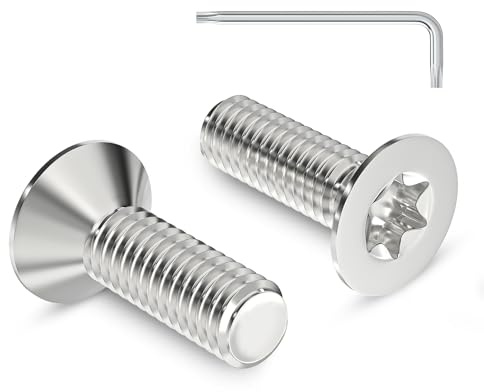 Zuyya 20 Stück M4 x 12 mm Senkschrauben Torxantrieb Edelstahl A2 Schrauben Vollgewinde mit Torx Schlüssel