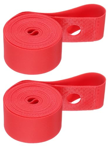 HARFINGTON 2pcs Bicycle Rim Strip for 26 Bike Tires Puncture Proof TPU Bicycle Inner Tube Flat Protector Tire Liner for Mountain and Road Bicycle, Red