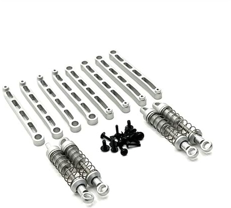 Metal Upgrade Outer Spring Shock Absorber Chassis Fixing Rod Set for MN Model 1/12 MN168 MN78 RC Car Spare Parts(Silver)