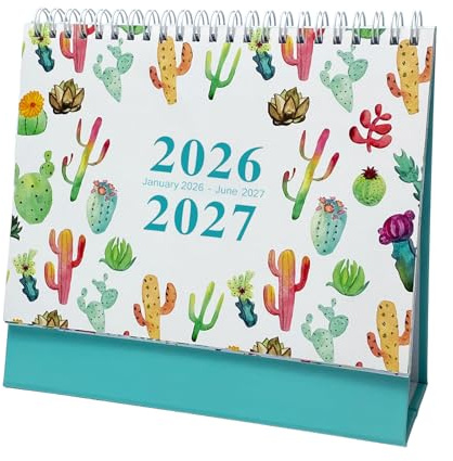 Calendario de escritorio 2026, semanal, diario, 18 meses con notas, calendarios de escritorio estéticos 2026-2027, para planificación de citas, hogar, oficina, escuela, profesor, estudiante, Navidad