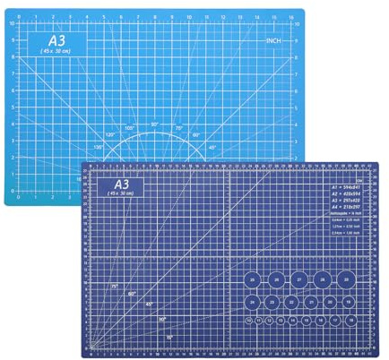 2 Pack Craft Cutting Mat Self Healing A3 Double Sided 5 Layers Construction Craft Mat for for Sewing Crafts Quilting Hobby Fabric Precision Scrapbooking Project, 18 Inch x 12 Inch