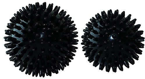 Fotmassageboll, hård spikig massageboll, triggerpunktsmassagebollar (svart)
