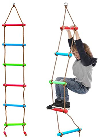 BAFOVY Scala Di Corda Da Arrampicata Per Bambini, Tessuto Multistrato Addensato Resistenza Alla Trazione Morbido Scalatore Colorato, Con Fibbia A Pressione Ad Alta Temperatura, Per La