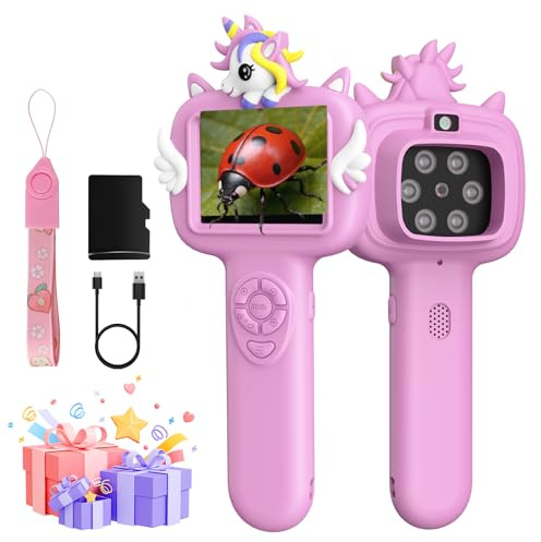 Trigowalt Outdoor Portable Kids Microscope: Handheld Microscope Auto Focus | Pocket 1000x Hand Held Microscope, Magnifying Camera for Travel, 3.5H Rechargeable Battery 6 LEDs, Anytime Exploration