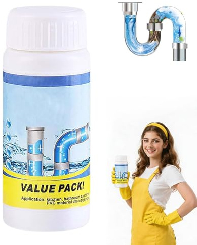Drainelix pulitori per scarichi in schiuma extra forte, pulitore per scarichi del lavello, altamente efficace con schiuma attiva, include spazzola di scarico, adatto per tutti i tubi in cucina (1 PC)