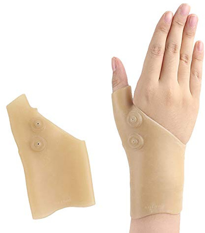 Uteruik - Supporto per polso in gel, per mano destra e sinistra, per digitare, yoga, nuoto, traspirante, morbido, confortevole e leggero, 1 paio