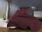 Bettwaesche-mit-Stil Mako Satin Jacquard Damast Bettwäsche Zoé Rose - Bordeaux rot - 135x200 + 80x80 cm
