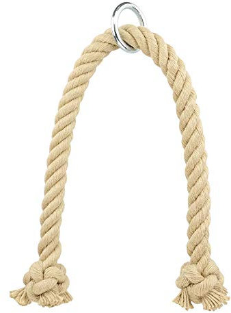 Kanirope® Professionelles Trizeps Seil Pump extra lang aus Polyhanf 28mm 100cm mit Metall-Ring Trizepsseil Trizeps Tau Trizepstau Seil Kraftstation Zughilfe Kabelzug