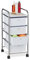 Relaxdays Badrollwagen, 4 Schubladen, Metall & Kunststoff, Rollcontainer Bad, Kosmetik, HBT: 74 x 33 x 39 cm, Silber, 1 Stück