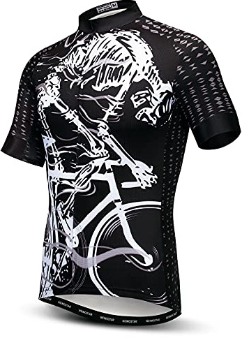 Cycling Jersey Mens Bike top MTB Shirt Zip Mountain Road Clothing Pockets Bicycle Riding Summer Pro Team Sports Racing Cycle Blouse Short Sleeve Uniform Black XL