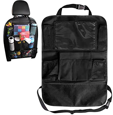 YWKJDDM Car Seat Organiser, Car Seat Storage with 10 iPad Tablet Holder, 10 Pockets Car Organiser Back Seat for Kids Car Back Seat Organiser, Car Tidy Organiser Back Seat