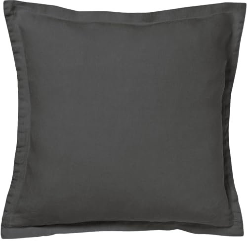 Magano® Premium Kissenbezug 80x80 Grau | Weich & Bügelfrei | Hypoallergen & Atmungsaktiv | 3cm Stehsaum | Kopfkissenbezug 80x80 cm | Anthrazit Dunkelgrau
