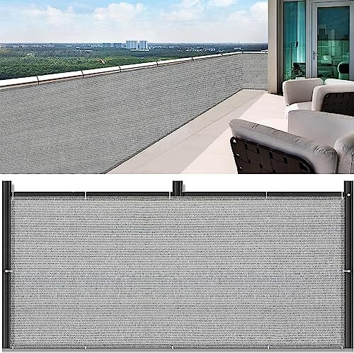 YANHONG Protezione della Privacy Schermo 100x400cm(39x157inch) Recinzione Copertura Schermante per Balcone Privacy Resistente alle intemperie per Recinzione, Grigio