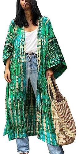L-Peach Femmes Kaftan Maxi Longuewear Nuit Surdimensionné Vêtements de Détente Robes Plage Sarong