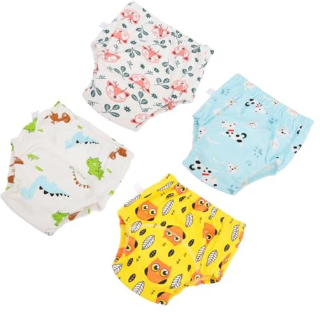 TOYANDONA 4pezzi Mutandine in Cotone Per Addestramento Dei Ragazzo Ragazza Ragazza Pantaloni Assorbenti Per Addestramento Al Vasino Per Ragazzo Piccoli Design Elastico e Unica Lavabili in La