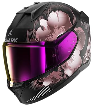 SHARK, Integraler Motorradhelm D-SWKAL 3 MAYFER Mat, Black violet gold KVQ, Größe M