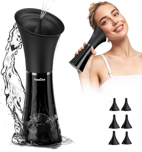 Electric Ear Wax Removal System, Water Powered Ear Cleaning Tool with Irrigation Flusher, 6 Tips, 4 Pressure Settings - Safe & Effective for Ear Wax Buildup Flushing and Cleaning
