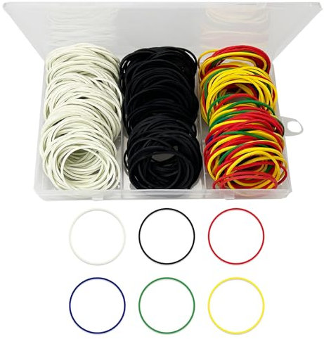 450stk Gummibänder 38x1.4mm Haushaltsgummiringe Gummi Dehnbare Bänder Abfalleimer Bänder Bänder, für Haushaltsarbeit Büro Banknoten Papier Rechnungen Studentenzubehör (Mehrfarbig)