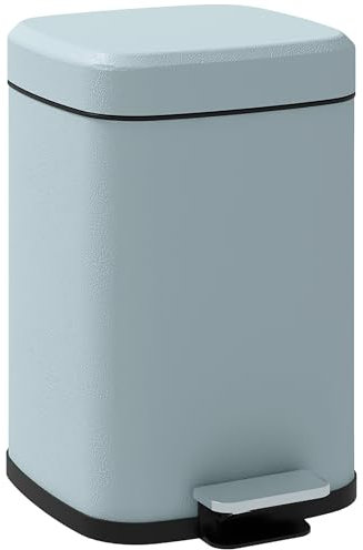 HOMCOM 12 Litre Pedal Bin, Fingerprint Proof Kitchen Rubbish Bin with Soft-close Lid, Foot Pedal and Removable Inner Bucket for Recycling and Waste, Light Green