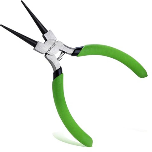 INJOYTEC Mini alicates de punta redonda de 5 pulgadas, alicates de doblado de alambre, alicates pequeños para envolver alambre, anillos de salto, hacer joyas, suministros para manualidades