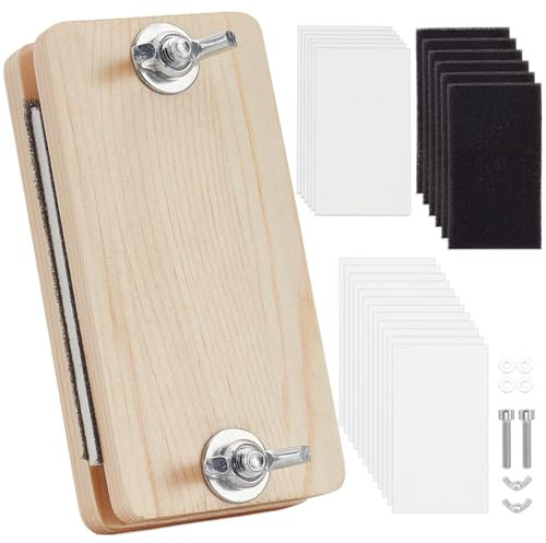 BENECREAT Blumenpressset, 5 x 10cm rechteckiges Miniatur-Blumenpressset mit Löschpapier für Erwachsene, Blumenkonservierungsset aus Holz für Bastler zur Herstellung getrockneter Blumenblätter