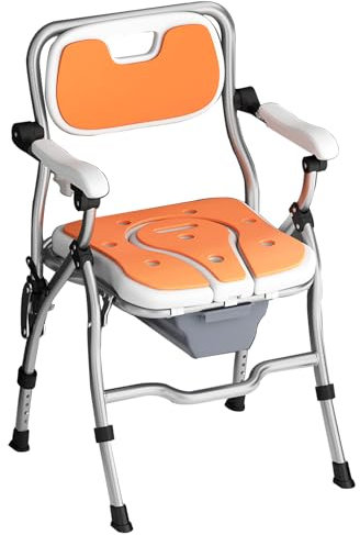 Silla de Ducha Plegable con reposabrazos y Respaldo, Silla de baño con Altura Ajustable, Asiento de Ducha, Silla de Ducha para Ducha y bañera Interior
