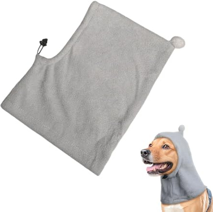 Orecchie Silenziose per Cani, Copriorecchie Cane, Cappello per Cani, Caldi Cappelli per Animali Domestici, Berretto Invernale, Paraorecchie Cane(Grigio, Taglia L)