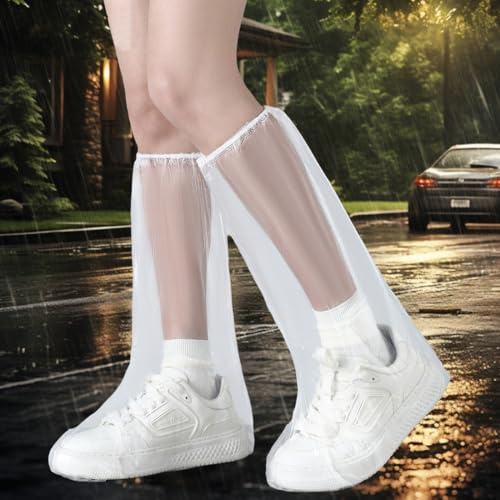THQAE 6 Paires de surchaussures jetables, surchaussures impermeables, surchaussures impermeables, Couvre-Bottes Jetables Imperméables pour Chaussures de Pluie pour Hommes et Femmes, Couvre-Chaussures
