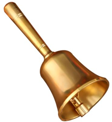 MAGICLULU Cloche à Main en Laiton Petite Taille, Sonnette D'appel pour Restaurant et Bureau, Cloche Métallique de Table Multifonctionnelle, Design Rétro, Usage Service Clientèle et Jeu,