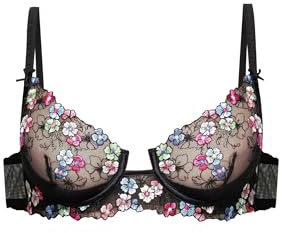 YAMAMAY - Reggiseno Balconcino con Ferretto, Nero, Linea Milli, Donna, 5B