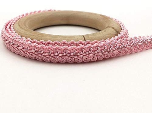 Yalulu 25 Meter Embroidery Braid Twist Fabric Cord Lace Trim Sewing Trimming Edge Craft Decorative Ribbon (Pink)
