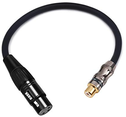Devinal XLR to RCA Female Adapter, RCA to XLR Female Short Cable Converter, Gender Changer Audio Connector Coupler for Mixer Recorder amplifiers etc.
