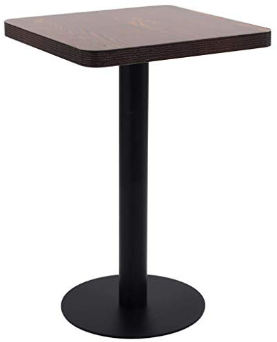 vidaXL Bistrotisch für 2 Personen Bartisch Bartresen Stehtisch Tresentisch Esstisch Tisch Küchentisch Partytisch Dunkelbraun 50x50cm MDF