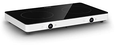 Klarstein FutureChef - Placa de inducción, Potencia 3000 W, 10 niveles, Protección sobrecalentamiento, Reconocimiento automático de ollas, Temporizador, Pantalla LED, Vitrocerámica, 2 fuegos, Negro