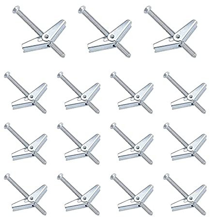 LONGHAO 15 pcs tasselli Per Cartongesso Tasselli Viti A Parete Cartongesso Fissaggio Ad Ancora Viti Di Espansione M4, Viti Aggiuntive, Viti A Ginocchiera Hardware,Per L'Installazione A Soffitto
