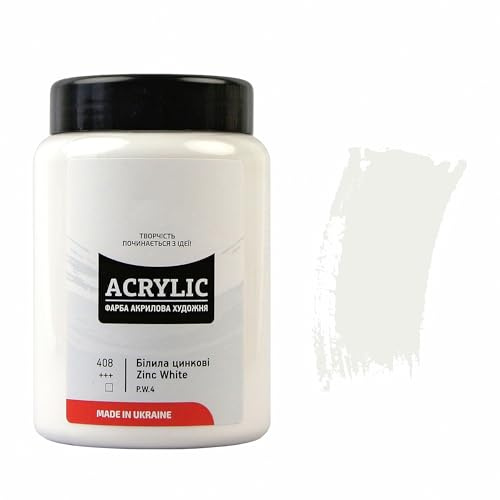 7 Artists Pintura Acrilica Blanca de Zinc 400 ml – Pinturas Acrilicas para Lienzos, Piedras y Arcilla | Pintura Acrilica Manualidades para Pintar y Craft | Acrylic Paint para Cuadros, Lienzo