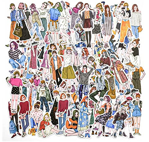 DINGFENG Menschen scrapbook stickers, 100 Stk Zubehör Dekorative Sticker Scrapbooking set, vintage washi scrapbooking für Fotoalbum Tagebuch Notizbuch, Bullet Journal Zubehör, Laptops, Umschlag