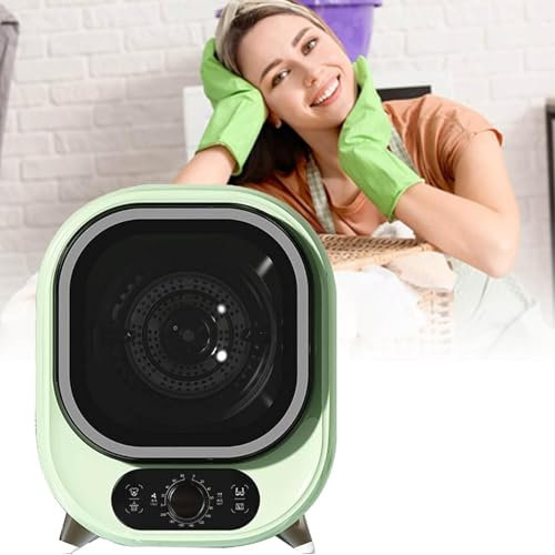 DPQYJPP Asciugatrice ventilata da 5 kg, asciugatrice compatta da 450 W, Vasca in Acciaio Inossidabile e Dispositivo di filtraggio, asciugatrice Portatile a carico Frontale Indipendente,Green