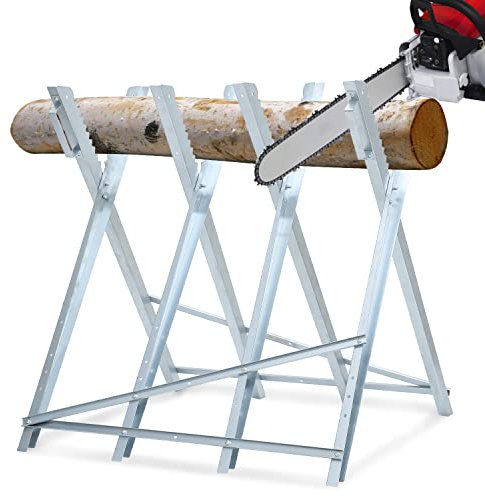Hebitod - Caballete de sierra plegable (81 x 80 x 80 cm, soporte para sierra para madera con capacidad de carga de 150 kg, motosierra para aserrado de madera, leña