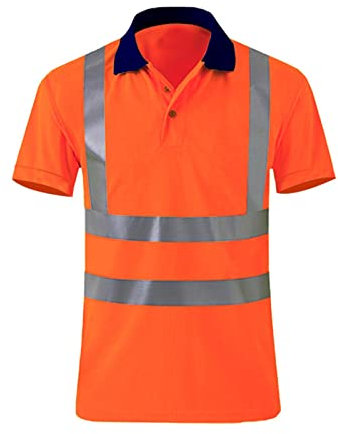 Maglietta da uomo in cotone, con protezione di avvertimento, da uomo, colore arancione, giacca da lavoro da donna, impermeabile, comoda e leggera, a maniche corte, unisex, Colore: arancione., S