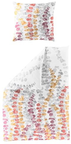 Bierbaum Mako Satin Bettwäsche 3975 Farbe: Rot 100% Baumwolle 135x200 + 80x80 cm