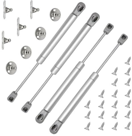 Forhandy 4 Stück Gasdruckfeder 60N/6kg Gasdruckdämpfer Möbel Softclose Scharnier Gasfeder für Küchenschrank Bücherschränke