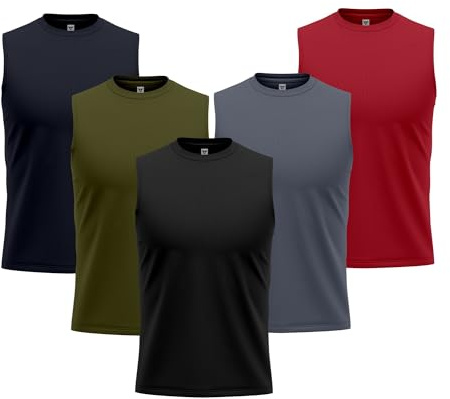 3/5 Pack Running Tank Top for Men Muscle Sleeveless Dry-Fit Workout Shirts Tops Training Bodybuilding Vests