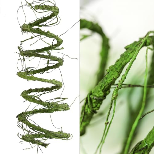 300 cm/118 tum konstgjord flexibel gren falsk stam löv garland vinrankor körsbärsblomma vinstockar ytterdörr hänge reptil livsmiljödekoration (grön, medium)